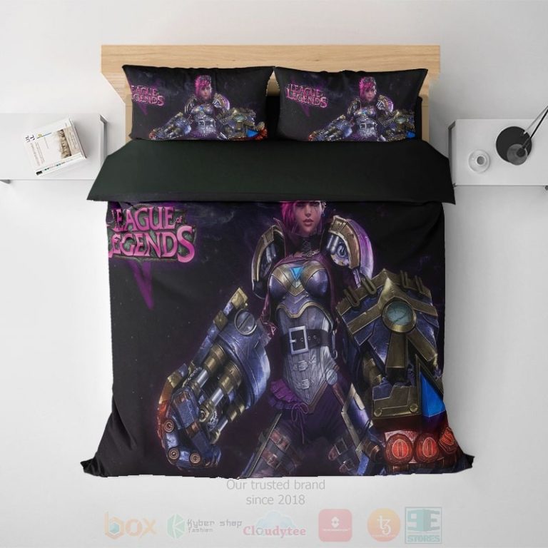 Vi-League-Of-Legends-Hextech-Gauntlet-Armor-Arcane-Gamming-Bedding-Set-1