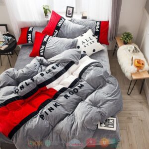 Victoria’S Secret Grey Red Bedding Set