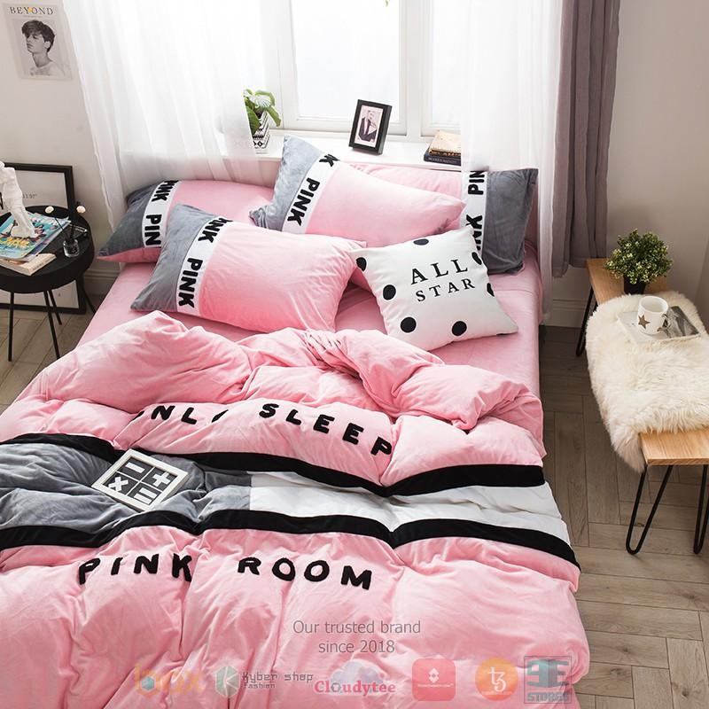 Victoria’S Secret Pink Embroidery Flannel Bedding Set Victoria’S Secret Pink Embroidery Flannel Bedding Set