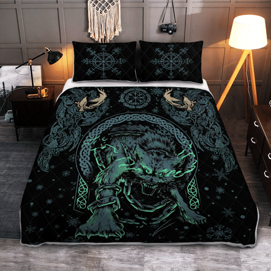 Viking-Fenrir-Wolf-Viking-Quilt-Bedding-Set-1