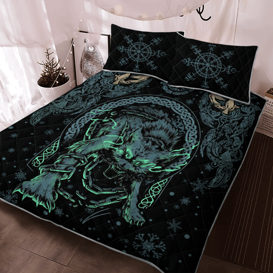 Viking-Fenrir-Wolf-Viking-Quilt-Bedding-Set-2