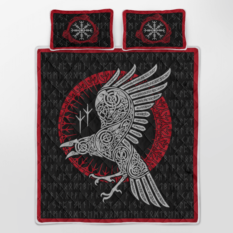 Viking-Raven-And-Rune-Quilt-Bedding-Set-2