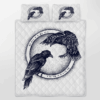 Viking Raven Of Odin Hugin And Munin Quilt Bedding Set