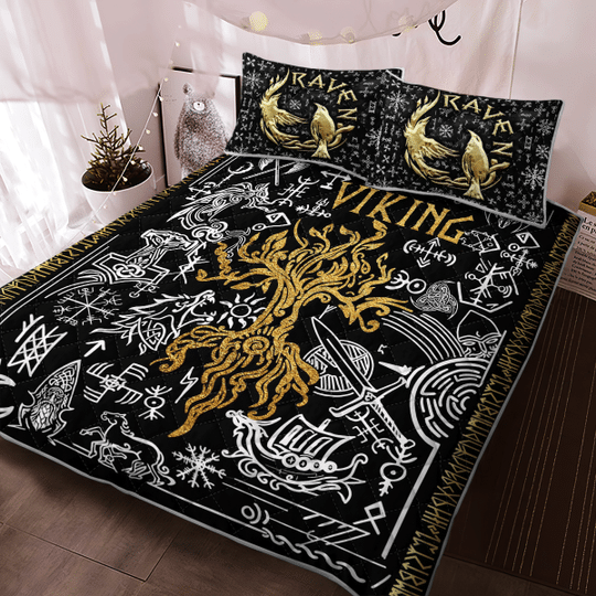 Viking-Raven-Tree-Of-Life-Yggdrasil-Viking-Quilt-Bedding-Set-Limited-Edition-2