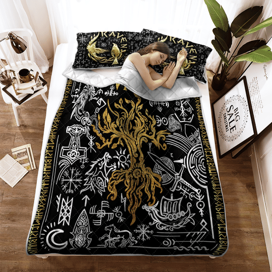 Viking Raven Tree Of Life Yggdrasil Viking Quilt Bedding Set- Limited Edition Viking Raven Tree Of Life Yggdrasil Viking Quilt Bedding Set- Limited Edition