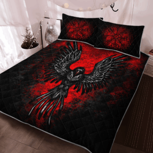 Viking Raven Vegvisir Quilt Bedding Set