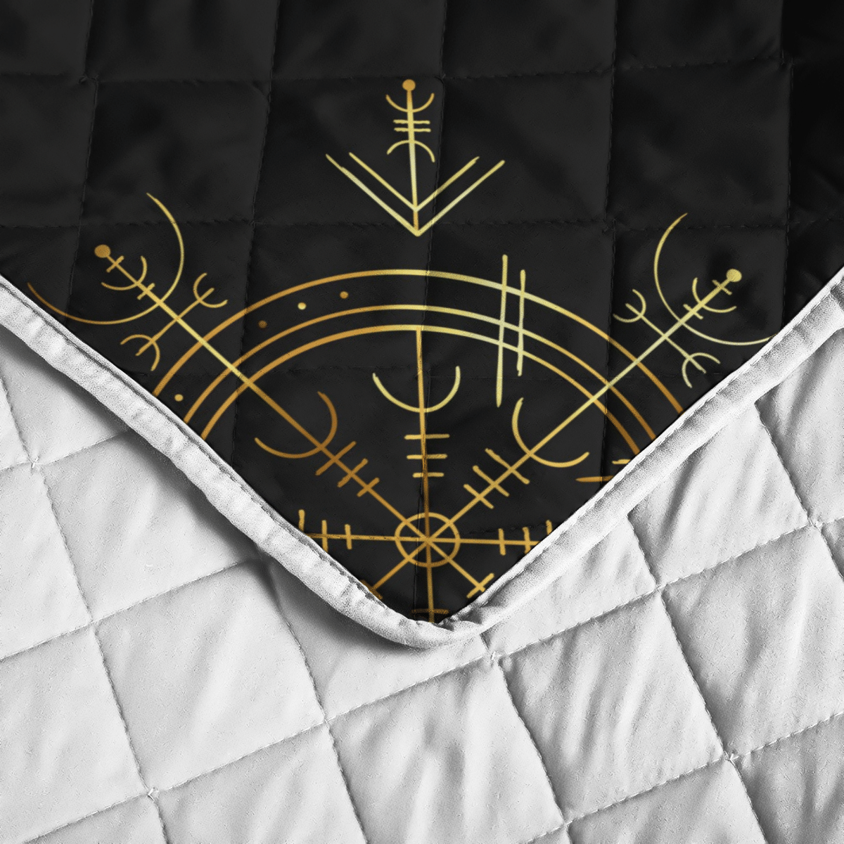 Viking Vegvisir And Rune Quilt Bedding Set Viking Vegvisir And Rune Quilt Bedding Set