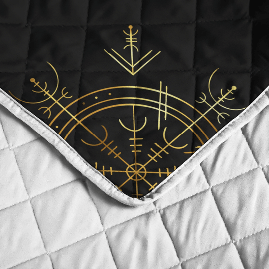 Viking Vegvisir And Rune Viking Quilt Bedding Set Viking Vegvisir And Rune Viking Quilt Bedding Set