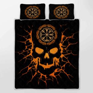 Viking Vegvisir Skull Quilt Bedding Set