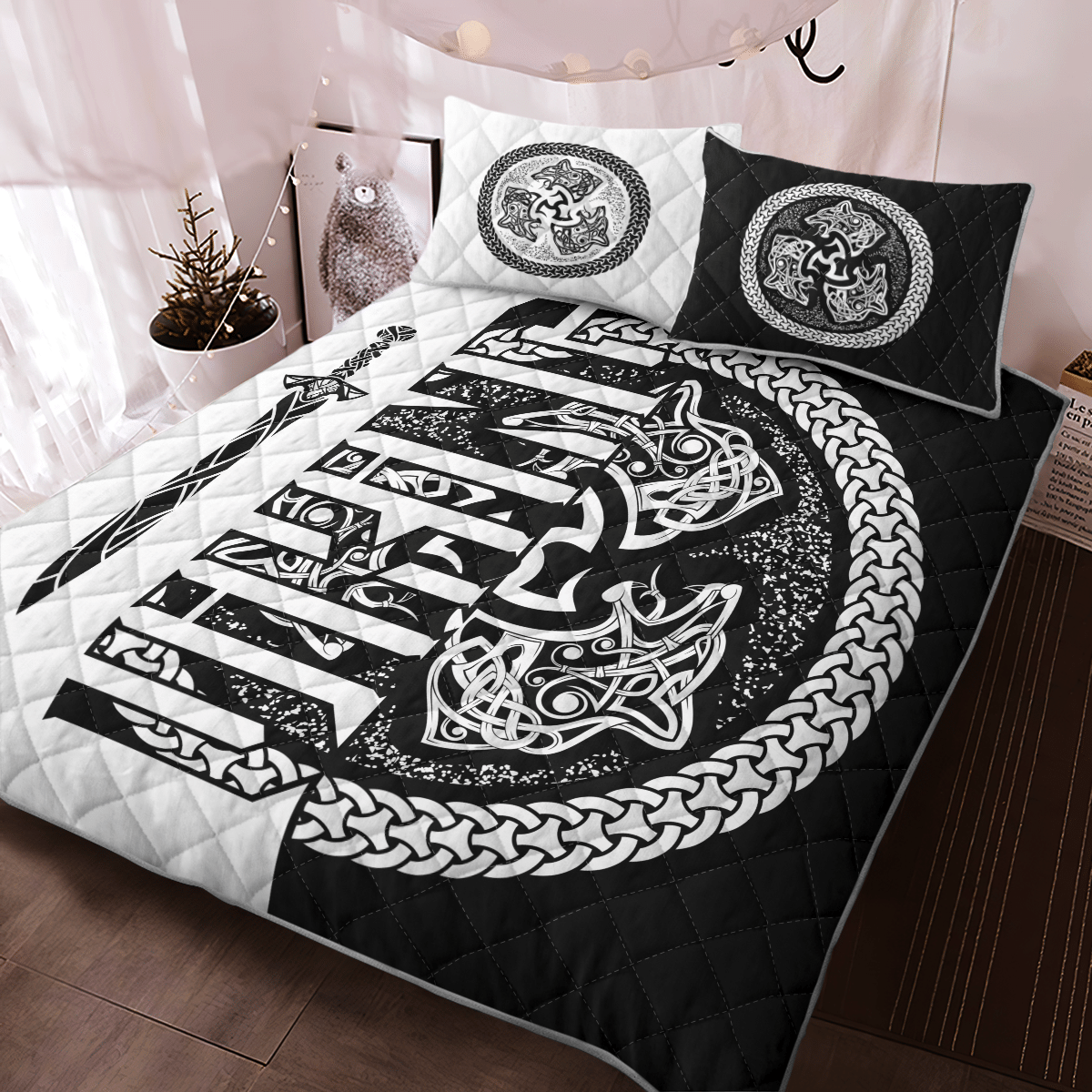 Viking Wolf Symbol Of A Viking Quilt Bedding Set Viking Wolf Symbol Of A Viking Quilt Bedding Set