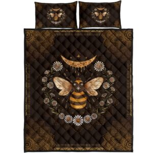 Vintage Bee And Daisy All Over Print Bedding Set