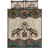 Vintage Couple Elephants All Over Print Bedding Set