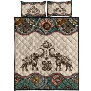 Vintage Couple Elephants All Over Print Bedding Set