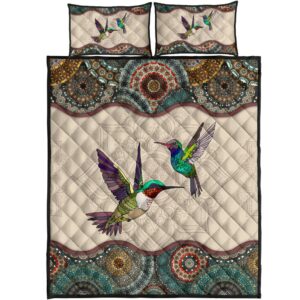 Vintage Couple Hummingbirds All Over Print Bedding Set