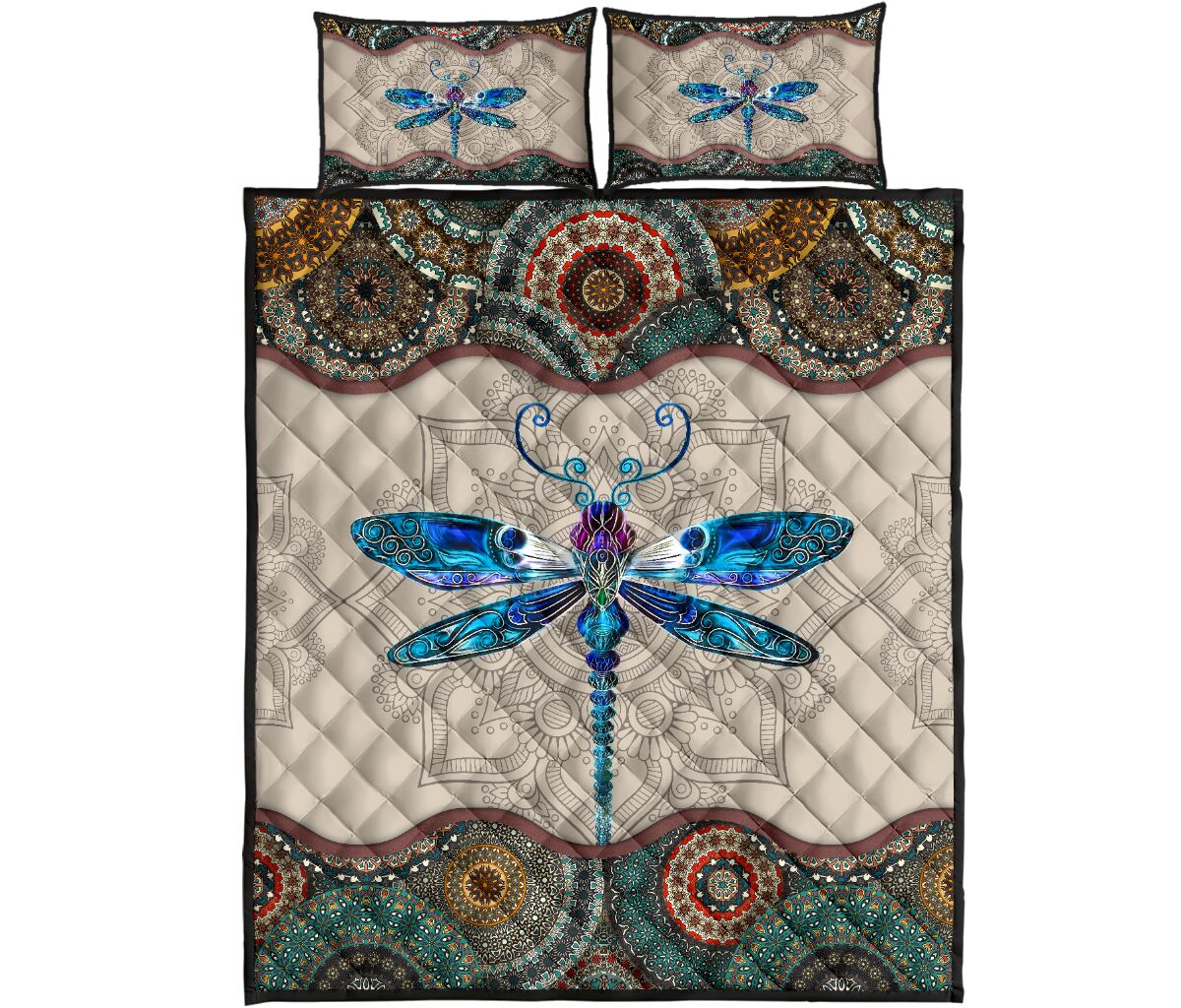 Vintage Dragonfly Crystal All Over Print Bedding Set Vintage Dragonfly Crystal All Over Print Bedding Set