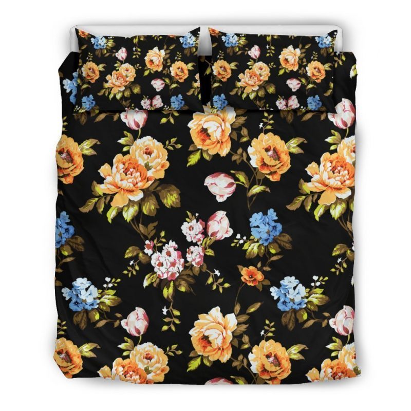Vintage Floral Flower Pattern Print Duvet Cover and Pillowcase Set Bedding Set Vintage Floral Flower Pattern Print Duvet Cover and Pillowcase Set Bedding Set