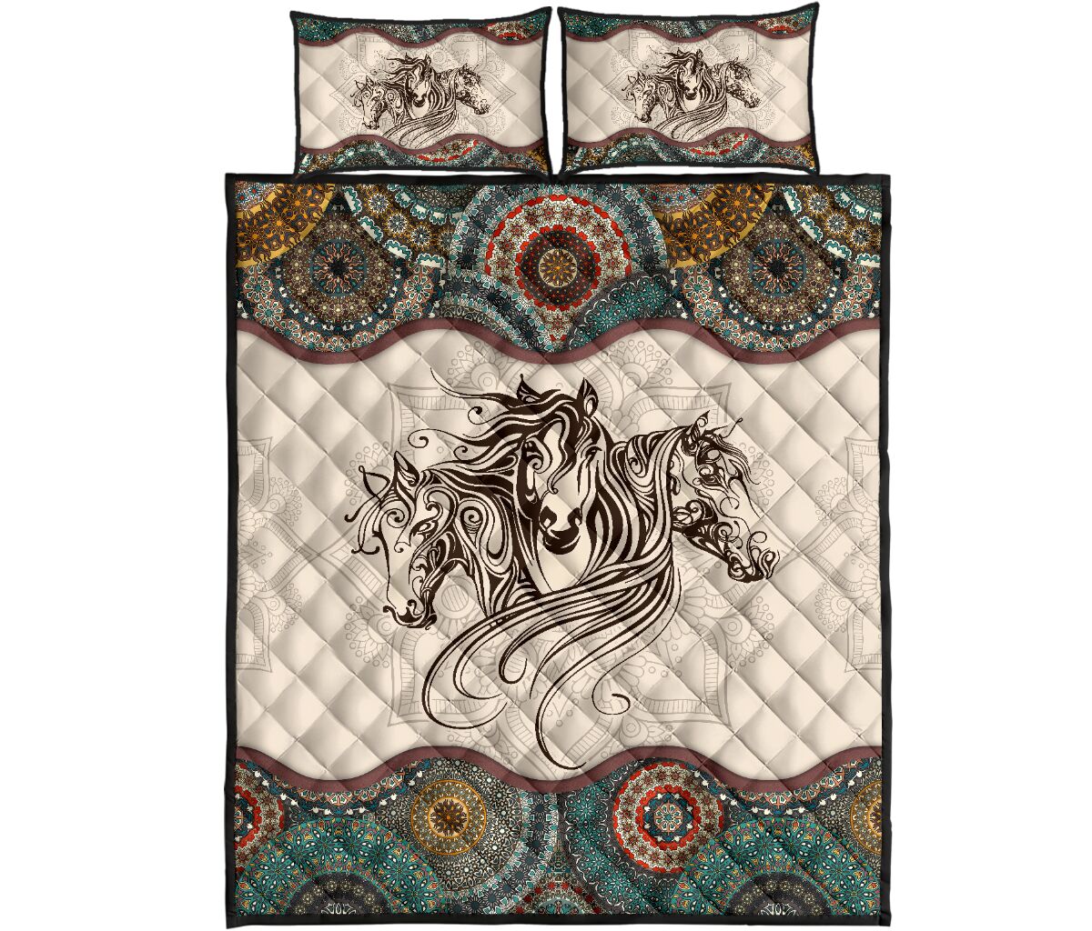 Vintage Horse Lovers All Over Print Bedding Set Vintage Horse Lovers All Over Print Bedding Set