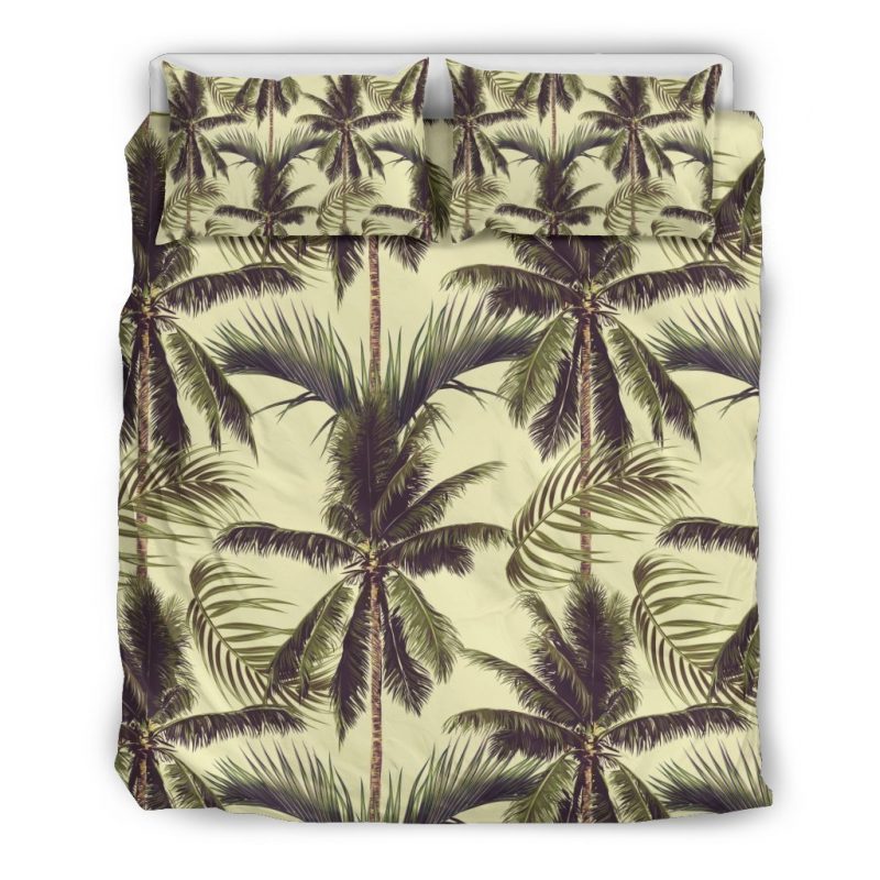 Vintage Palm Tree Pattern Print Duvet Cover and Pillowcase Set Bedding Set Vintage Palm Tree Pattern Print Duvet Cover and Pillowcase Set Bedding Set