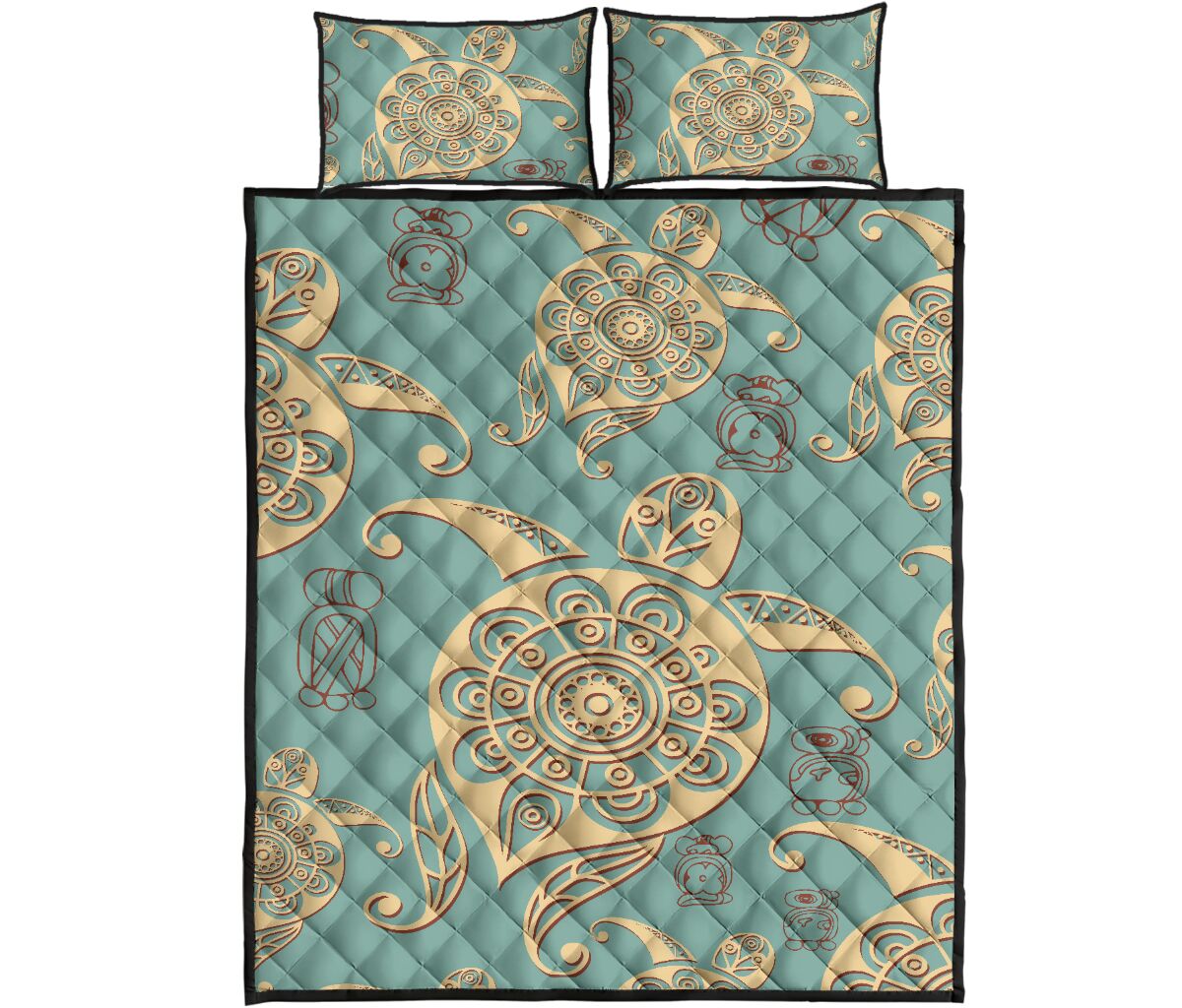 Vintage Sea Turtle All Over Print Bedding Set Vintage Sea Turtle All Over Print Bedding Set