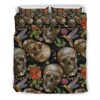 Vintage Skull Pattern Print Duvet Cover and Pillowcase Set Bedding Set