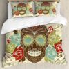 Vintage Smiling Gothic Face Duvet Cover and Pillowcase Set Bedding Set
