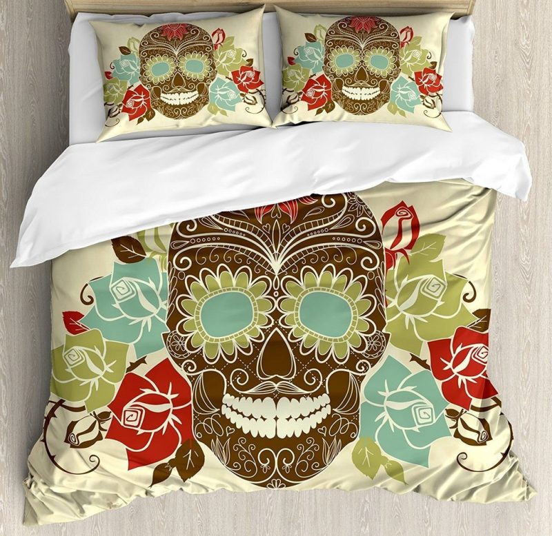 Vintage Smiling Gothic Face Duvet Cover and Pillowcase Set Bedding Set Vintage Smiling Gothic Face Duvet Cover and Pillowcase Set Bedding Set
