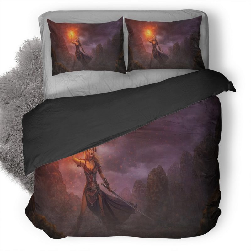 Warrior Woman Doing Magic 2Y Duvet Cover and Pillowcase Set Bedding Set Warrior Woman Doing Magic 2Y Duvet Cover and Pillowcase Set Bedding Set