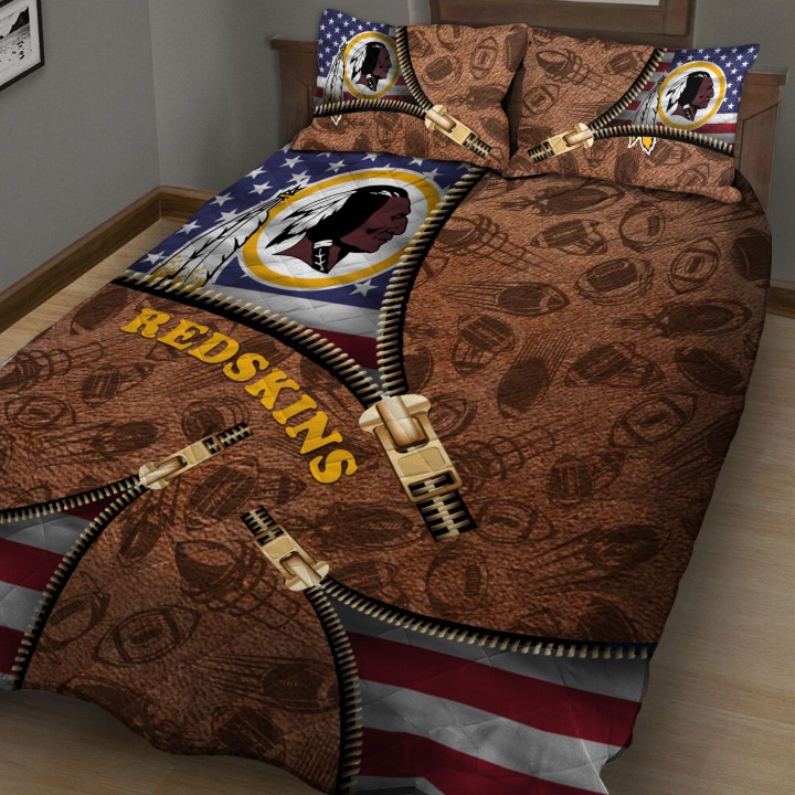 Washington-Football-Team-Nfl-American-Flag-Leather-Pattern-Bedding-Set-1