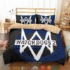 Watch Dogs 2 Logo Black Navy Quilt Bedding Set