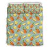 Watercolor Pineapple Pattern Print Duvet Cover and Pillowcase Set Bedding Set
