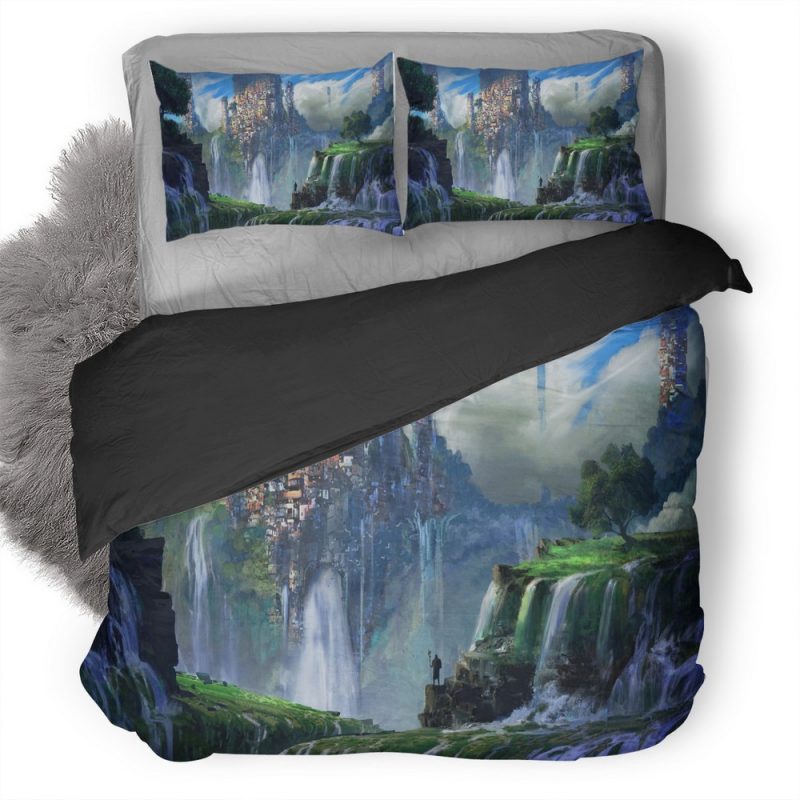 Waterfall Slums Image Duvet Cover and Pillowcase Set Bedding Set Waterfall Slums Image Duvet Cover and Pillowcase Set Bedding Set