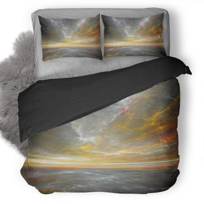 Waves Sky Fractal Art Abstract Es Duvet Cover and Pillowcase Set Bedding Set Waves Sky Fractal Art Abstract Es Duvet Cover and Pillowcase Set Bedding Set