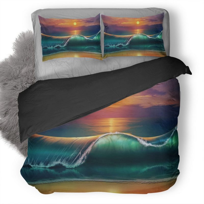 Waves Sun Minimalism 2V Duvet Cover and Pillowcase Set Bedding Set Waves Sun Minimalism 2V Duvet Cover and Pillowcase Set Bedding Set