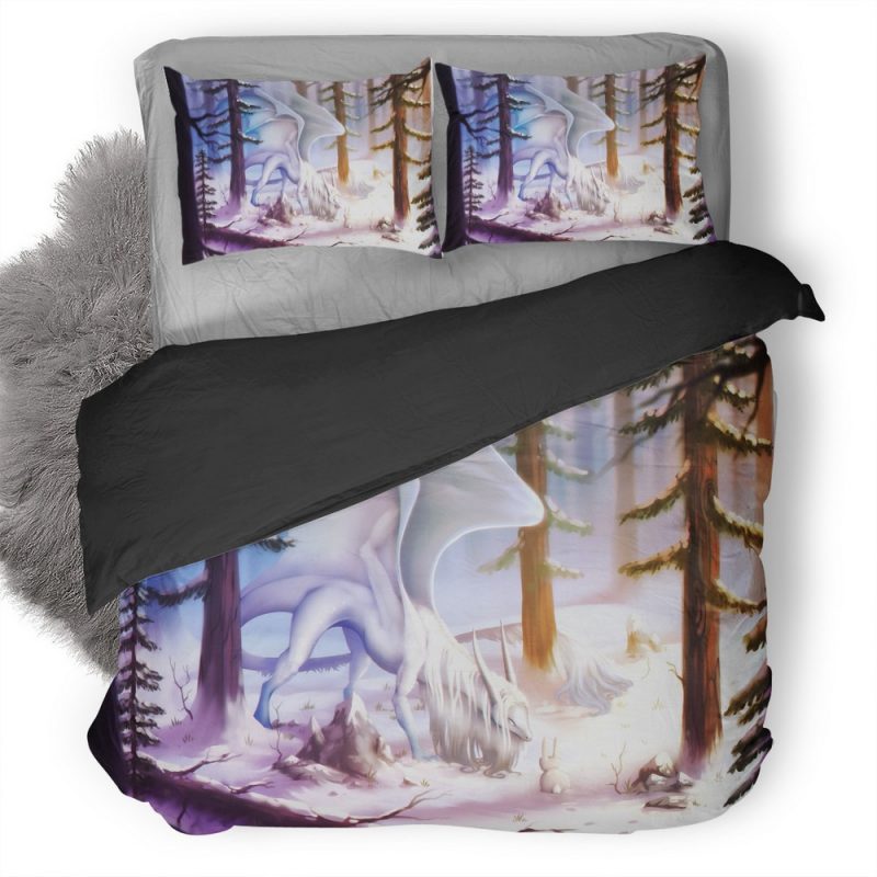 When White Dragon Meets Cute Rabbit 5I Duvet Cover and Pillowcase Set Bedding Set When White Dragon Meets Cute Rabbit 5I Duvet Cover and Pillowcase Set Bedding Set
