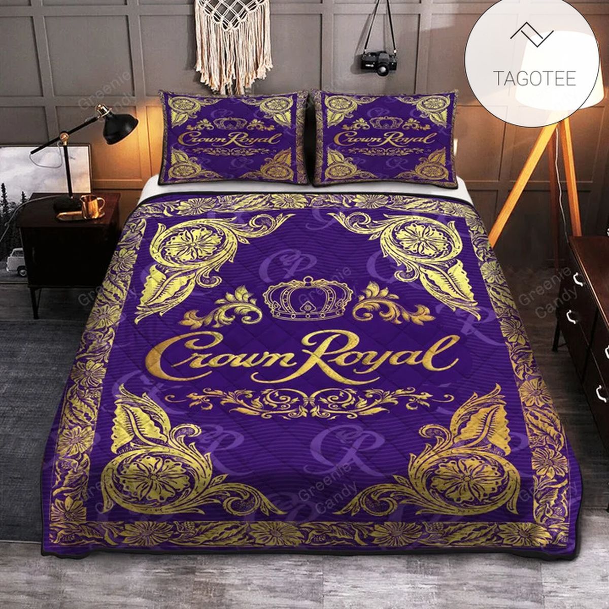 Whiskey Crown Royal Delux Quilt Bedding Set- Whiskey Crown Royal Delux Quilt Bedding Set-