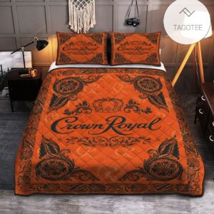 Whiskey Crown Royal Peach Quilt Bedding Set-