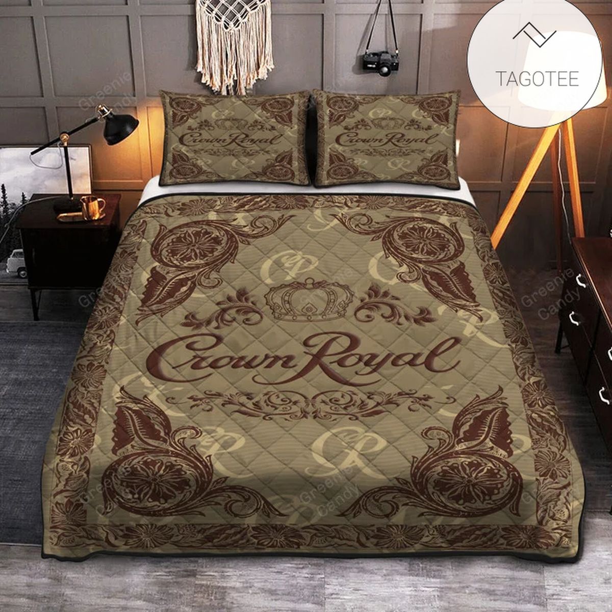 Whiskey Crown Royal Vanilla Quilt Bedding Set- Whiskey Crown Royal Vanilla Quilt Bedding Set-