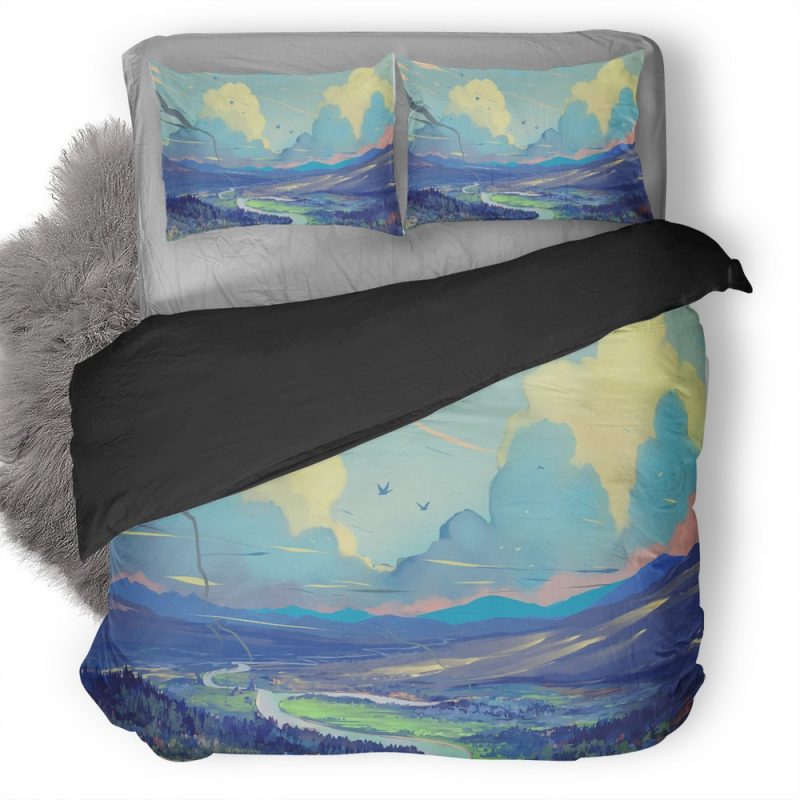 White Blue Red Clouds Scenery Digital Art Painting 1V Duvet Cover and Pillowcase Set Bedding Set White Blue Red Clouds Scenery Digital Art Painting 1V Duvet Cover and Pillowcase Set Bedding Set