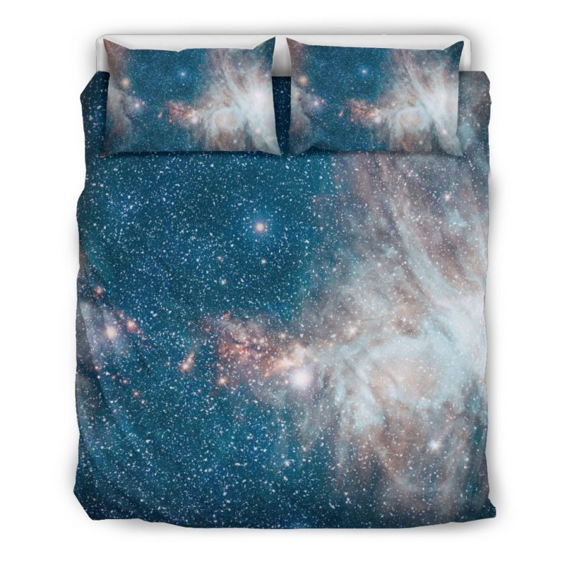 White Cloud Galaxy Space Print Duvet Cover and Pillowcase Set Bedding Set White Cloud Galaxy Space Print Duvet Cover and Pillowcase Set Bedding Set