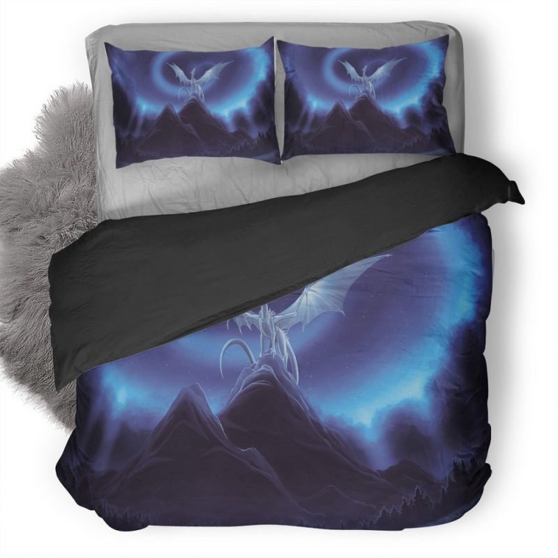 White Dragon On Mountain 2H Duvet Cover and Pillowcase Set Bedding Set White Dragon On Mountain 2H Duvet Cover and Pillowcase Set Bedding Set