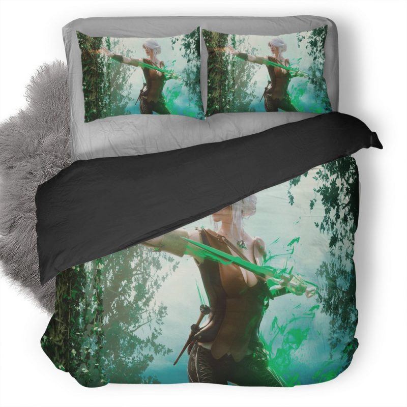 White Hair Magic Women Gi Duvet Cover and Pillowcase Set Bedding Set White Hair Magic Women Gi Duvet Cover and Pillowcase Set Bedding Set