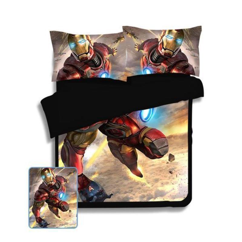 White Orange Iron Man Duvet Cover and Pillowcase Set Bedding Set White Orange Iron Man Duvet Cover and Pillowcase Set Bedding Set