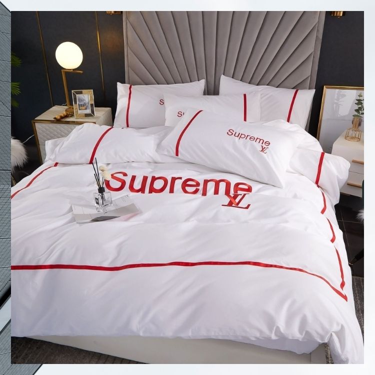 White Supreme Duvet Cover Pillow Cases Quilt Bedding Set White Supreme Duvet Cover Pillow Cases Quilt Bedding Set