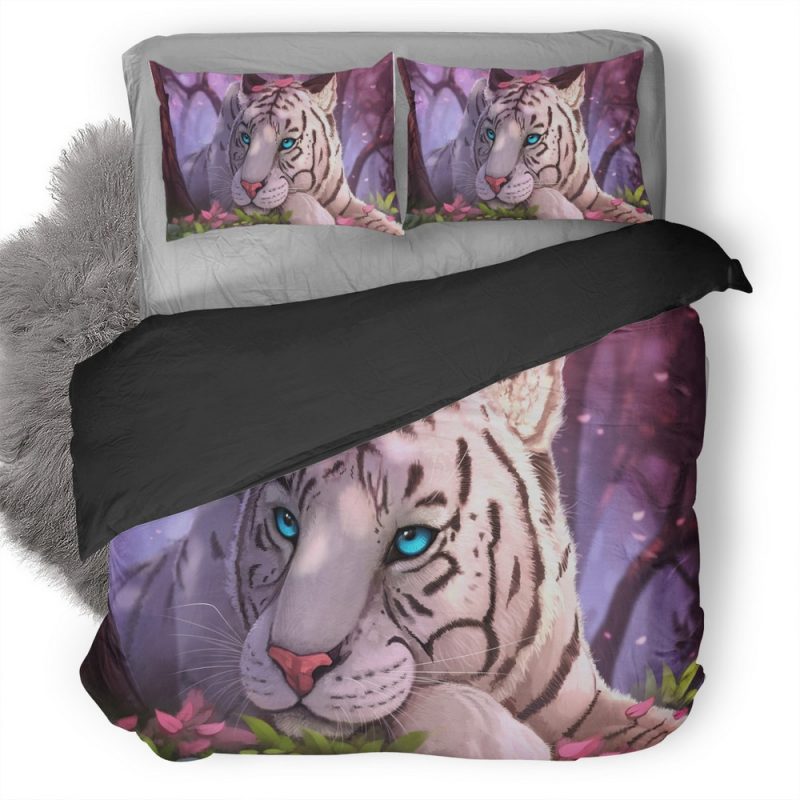 White Tiger Fantasy Art Wi Duvet Cover and Pillowcase Set Bedding Set White Tiger Fantasy Art Wi Duvet Cover and Pillowcase Set Bedding Set
