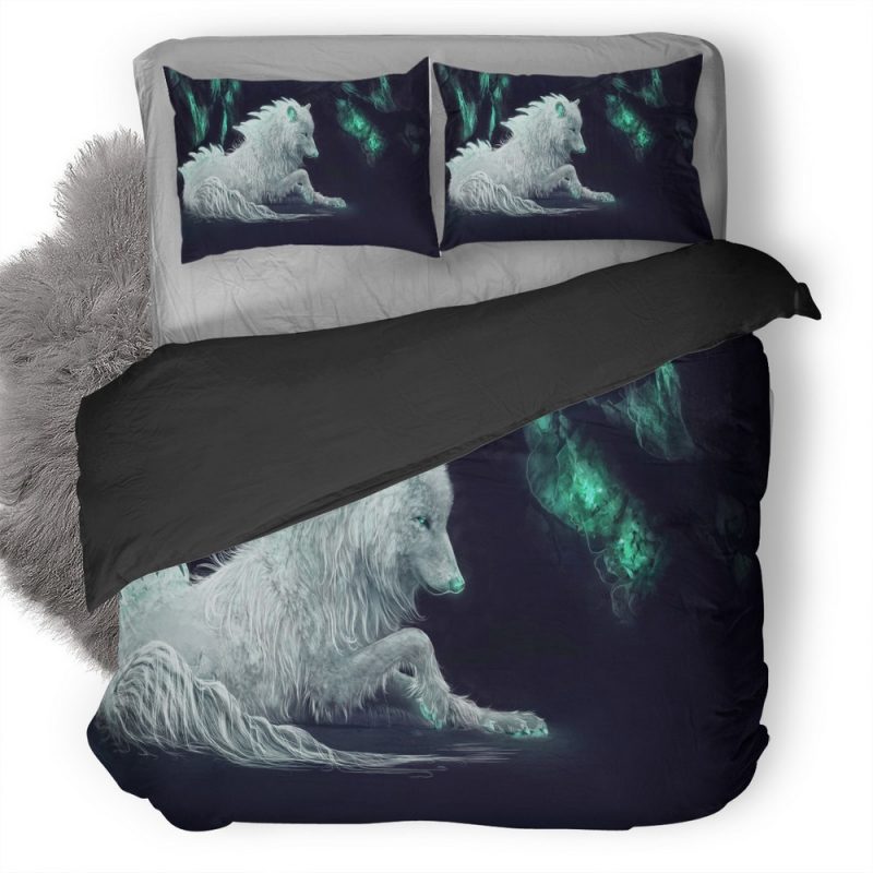 White Wolf Fan Art 37 Duvet Cover and Pillowcase Set Bedding Set White Wolf Fan Art 37 Duvet Cover and Pillowcase Set Bedding Set