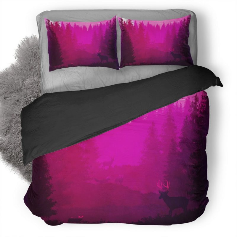 Wild Animals Forest Pink Minimalism 4Y Duvet Cover and Pillowcase Set Bedding Set Wild Animals Forest Pink Minimalism 4Y Duvet Cover and Pillowcase Set Bedding Set