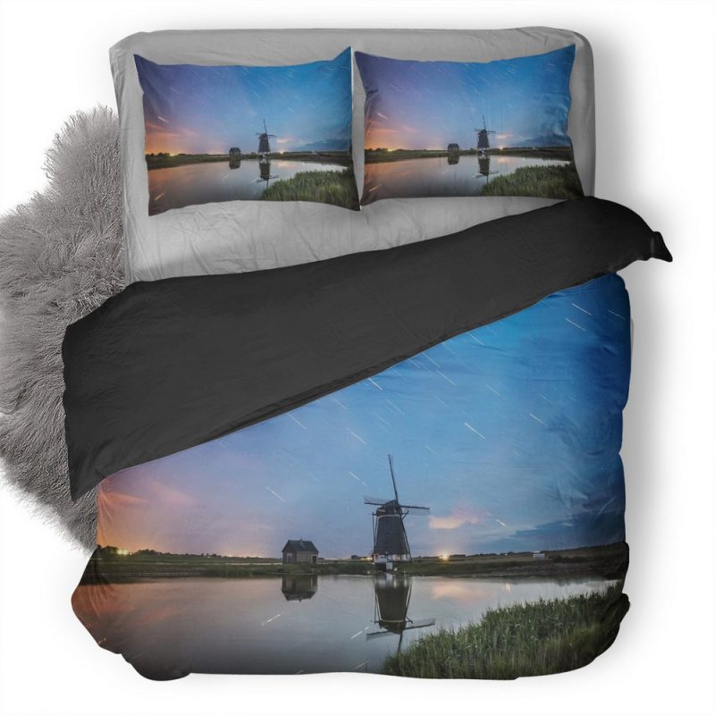 Windmill Water Reflection Lake Sky 2Y Duvet Cover and Pillowcase Set Bedding Set Windmill Water Reflection Lake Sky 2Y Duvet Cover and Pillowcase Set Bedding Set