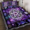 Witch Triple Moon Pentagram Quilt Bedding Set