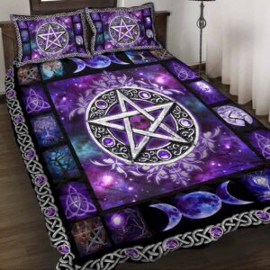 Witch Triple Moon Pentagram Quilt Bedding Set