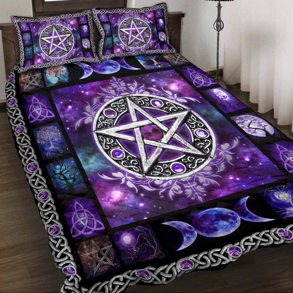 Witch Triple Moon Pentagram Quilt Bedding Set Witch Triple Moon Pentagram Quilt Bedding Set